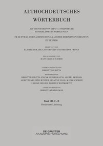 Band VII: O -R. 13. Lieferung (rîhhen bis ringan) (German Edition) by Hans Ulrich Schmid, 9783110576580