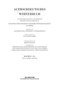 Band VIII,1: S-Sn. 2.-3. Lieferung (saharahi bis satulgiskirri) (German Edition) by Hans Ulrich Schmid, 9783110690385