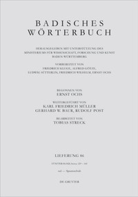 Badisches Wörterbuch. Band V/Lieferung 86 (German Edition) by Tobias Streck, 9783110732146