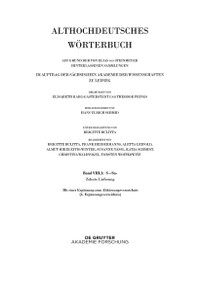 Band VIII,1: S-Sn. 10. Lieferung: satulgiziugi bis sisuua (German Edition) by Hans Ulrich Schmid, 9783110746242