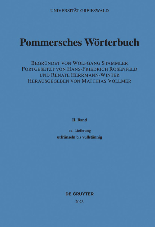 utfränseln bis vullstännig (German Edition) by Matthias Vollmer, 9783111071053