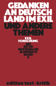 Gedanken an Deutschland im Exil und andere Themen (German Edition) by Thomas Koebner, et al., 9783112422557