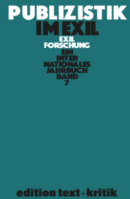 Publizistik im Exil und andere Themen (German Edition) by Thomas Koebner, Lieselotte Maas, 9783112422632