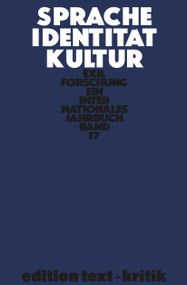 Sprache - Identität - Kultur (German Edition) by Claus-Dieter Krohn, Sonja Hilzinger, 9783112422830