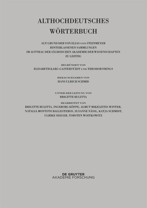 Bd VI: M-N. 11. Lieferung (morachsamo bis muot) (German Edition) by Hans Ulrich Schmid, 9783050065014
