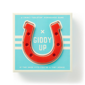Giddy Up Tabletop Horseshoes Game by Brass Brass Monkey, Galison, 9780735382923