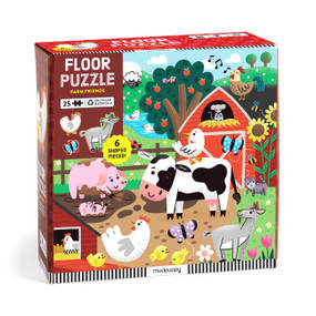 Farm Friends 25 Piece Floor Puzzle with Shaped Pieces by Mudpuppy, Emily Balsley, 9780735378636