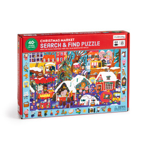 Christmas Market 64 Piece Search & Find Puzzle by Mudpuppy, Maria Neradova, 9780735382367