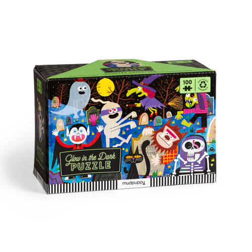 Haunted Graveyard 100 Piece Glow in the Dark Puzzle by Mudpuppy, Rob Hodgson, 9780735382480