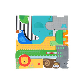 Wooden Puzzle + Play: Shaped Safari Animals by Petit Collage, 9781797232041
