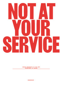 Not at Your Service (Manifestos for Design) by Hansuli Matter, Björn Franke, 9783035622720