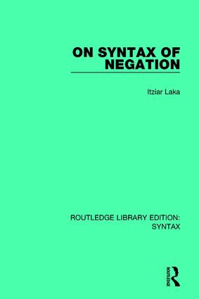 On Syntax of Negation - 9781138208674 by Itziar Laka, 9781138208674