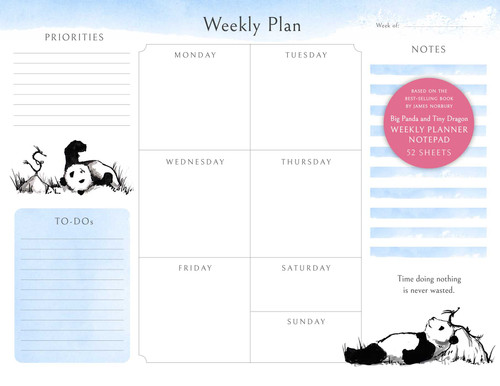 Big Panda and Tiny Dragon Weekly Planner Notepad by James Norbury, 9798886636796