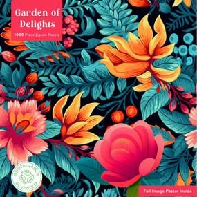 Adult Sustainable Jigsaw Puzzle Garden of Delights (1000-pieces. Ethical, Sustainable, Earth-friendly) by Flame Tree Studio, 9781804179208