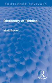 Dictionary of Riddles - 9780367262624 by Mark Bryant, 9780367262624