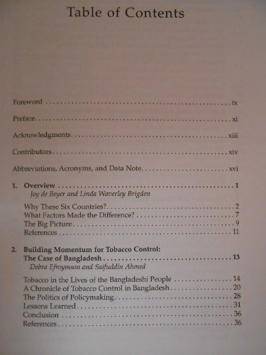 Tobacco Control Policy (Strategies, Successes, and Setbacks) by Linda Waverley Brigden, Joy de Beyer, 9780821354025