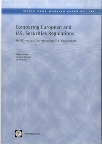 Comparing European and U.S. Securities Regulations (MiFID versus Corresponding U.S. Regulations) by Tanja Boskovic, Caroline Cerruti, Michel Noel, 9780821382530