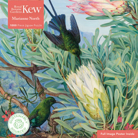 Adult Sustainable Jigsaw Puzzle Kew Gardens: Marianne North: Honeyflowers and Honeysuckers (1000-pieces. Ethical, Sustainable, Earth-friendly) by Flame Tree Studio, 9781787558816