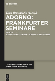 Sommersemester 1964 - Sommersemester 1969 (German Edition) by Dirk Braunstein, 9783111110295
