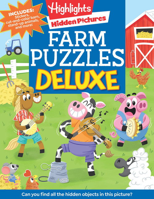Farm Puzzles Deluxe (Farm Puzzle Book for Kids Featuring Cows, Chickens & More with Over 1,200 Objects to Seek and Find for Kids 6 and Up) by Highlights, 9781639620746