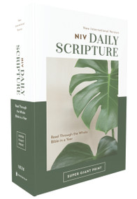 NIV, Daily Scripture, Super Giant Print, Paperback, White/Green, Comfort Print (365 Days to Read Through the Whole Bible in a Year) by Zondervan, 9780310460695
