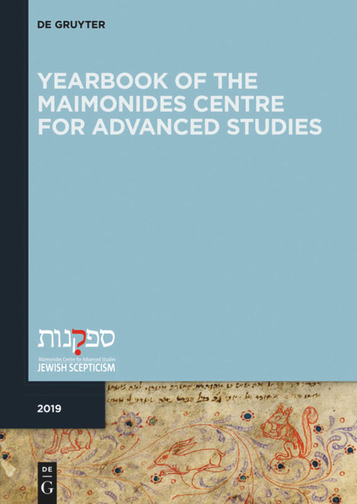 Yearbook of the Maimonides Centre for Advanced Studies. 2019 by Yoav Meyrav, 9783110603323
