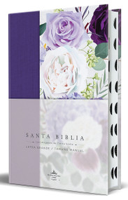 Biblia RVR1960 Tapa dura y tela morada con flores tamaño manual con índice / Spanish Bible RVR 1960, Hardcover, Purple Cloth with Flowers, Handy Size by Reina Valera Revisada 1960, 9798890981660