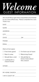 Guest Information Card - Welcome (Package of 50) by Broadman Church Supplies Staff, 9780805487381