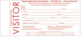 Visitor Card with Detachable Name Tag by Broadman Church Supplies Staff, 9780805474206