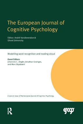 Modelling Word Recognition and Reading Aloud (A Special Issue of the European Journal of Cognitive Psychology) - 9781138381186 by Johannes C. Ziegler, Jonathan Grainger, Marc Brysbaert, 9781138381186