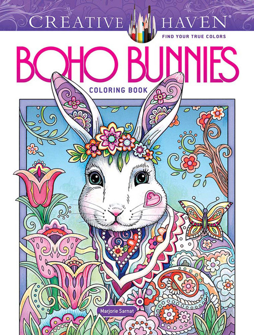Creative Haven Boho Bunnies Coloring Book by Marjorie Sarnat, 9780486853512