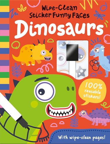Wipe-Clean Sticker Funny Faces Dinosaurs by Rob Abbott, Gareth Williams, 9781835550373