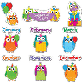 Colorful Owls Birthday Bulletin Board Set by Carson Dellosa Education, 9781624420351