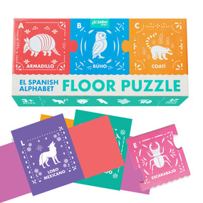El Spanish Alphabet Jumbo Floor Puzzle (Papel-Picado Inspired 27-Piece ABC Jigsaw Puzzle) by Mike Alfaro, Gerardo Guillén, Blue Star Press, 9781963183160