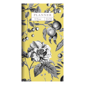 2025-2026 Yellow Botanical Small Monthly Pocket Planner, 9798889611516