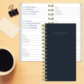 Black Spiral Password Book, 9781646668847
