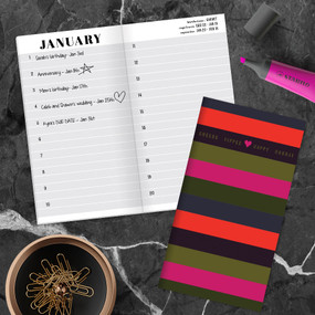 Stripes Perpetual Birthday & Celebration Pocket Book, 9781643324302