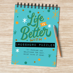 Life is Better with Crossword Puzzles Book Spiral Puzzle Pad, 9781646666096