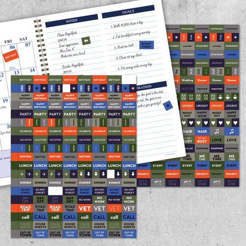 Blue & Orange Sticker Pack, 9798889612278