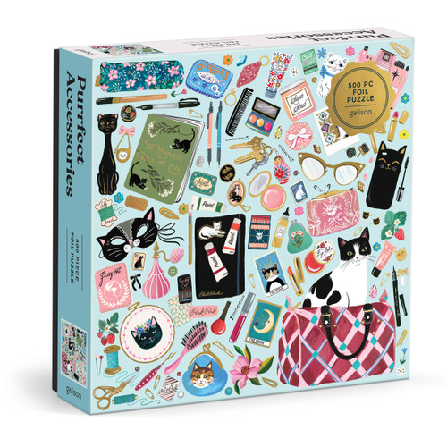 Purrfect Accessories 500 Piece Foil Puzzle by Galison, Christine De Carvalho, 9780735384293