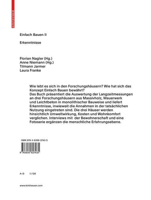 Einfach Bauen II (Erkenntnisse) (German Edition) by Anne Niemann, Florian Nagler, 9783035627435
