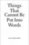Things That Cannot Be Put Into Words (Marie-Sophie Beinke) by Marie-Sophie Beinke, 9789464002225