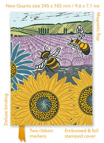 Kate Heiss: Sunflower Fields (Foiled Quarto Journal) by Flame Tree Studio, 9781835622247