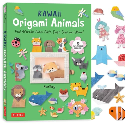 Kawaii Origami Animals (Fold Adorable Paper Cats, Dogs, Bugs and More! (75 Easy-to-Fold Projects!)) by Kamikey, 9784805319062