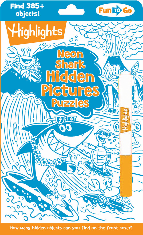 Neon Shark Hidden Pictures Puzzles by Highlights, 9781639622955