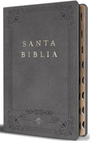 Biblia RVR 1960 letra grande tamaño manual, Piel gris con índice / Spanish Bible RVR 1960 Handy Size Large Print Leathersoft Gray with index by Reina Valera Revisada 1960, 9798890982148