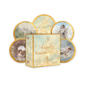 Angelic Realms Oracle (Tap into Your Angelic Energy and the Divine Realms (40 Full-Color Round Cards and 94-Page Full-Color Guidebook)) by Ashley Frost, Leah Shoman, 9798987986691