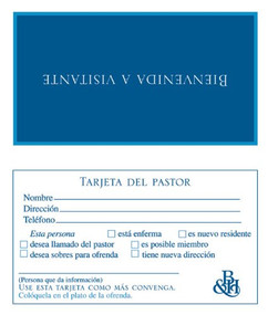 Bienvenida de visitante: Tarjeta del pastor (Package of 100) (Form WV-7) (Spanish Edition) by Broadman Church Supplies Staff, 9780805467420