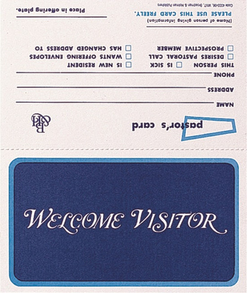 Visitor Card - Folded (Package of 100) (Form WV-7) by Broadman Church Supplies Staff, 9780805474107