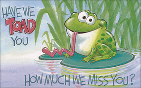 Miss You Postcard: Have We Toad You How Much We Miss You? (Package of 25) (Titus 3:15 (NIV)) by Doug Jones, Broadman Church Supplies Staff, 9780805475661